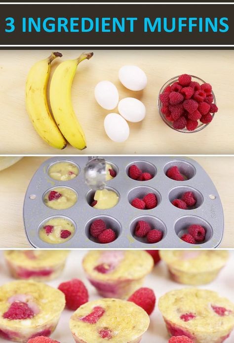 Kid Muffins, Flourless Muffins, Egg Muffins Recipe, Banana And Egg, 3 Ingredient Recipes, Egg Muffins, Low Carb Snacks, Banana Recipes, Paleo Dessert