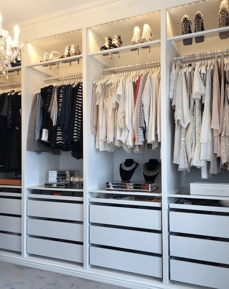 Ikea Decor Hacks, Closet Makeovers, Closet Redesign, Functional Closet, Ikea Closet Hack, Ikea Pax Closet, Pax Closet, Pax System, Small Bathroom Diy