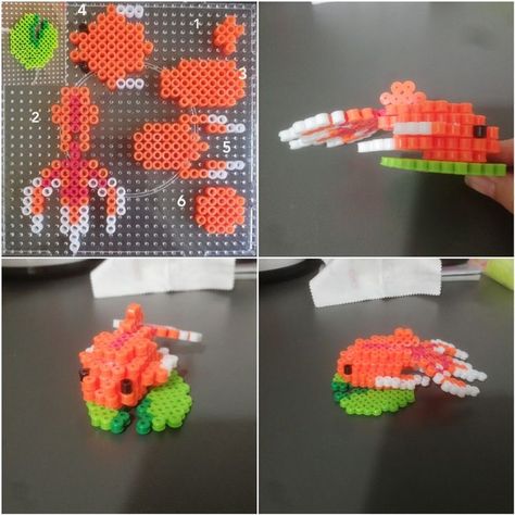 Pixel Beads 3d, Pyssla Ideas 3d Easy, 3d Perler Bead Fish, Cool Perler Bead Ideas 3d, Japanese Perler Bead Patterns, Hama Beads Design 3d, 3d Melting Bead Patterns, Peeler Bead 3d Patterns, Hama Beads Patterns 3d