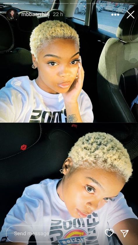 Blond Dyed Hair Short, Big Chop Hairstyles 4c Hair Color, Short Bleached Hair Black Women, Big Chop Hairstyles 4b, 4c Haircut Natural Hair Short Cuts, Short Dyed Hair Black Women, Under Hair Shaved, Big Chop Natural Hair 4c, Big Chop Hairstyles 4c Hair