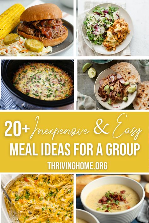 The perfect reference tool for times when you need to feed a large group of people easily, and inexpensively. Food For 12 People, Lunch Ideas For 10 People, Meals For 10 People, Meals For 20 People, Feed 20 People, Group Dinner Ideas, Meals For Large Groups, The Best Dinner Recipes, Group Recipes