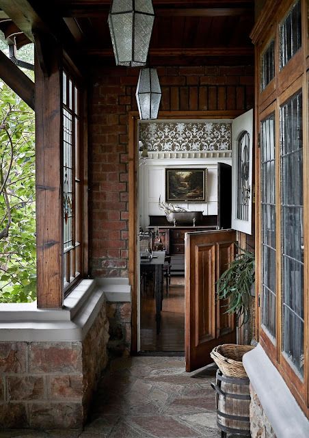 Edwardian villa with a beautiful wild garden in Johannesburg. Edwardian House, Brick Walls, Entry Way, Johannesburg, House Inspo, Dream Home Design, Home Fashion, House Inspiration, Interior Architecture Design