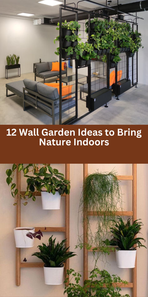 Discover gorgeous wall garden ideas for indoor spaces! Elevate your home decor with these easy and impactful indoor garden solutions. #WallGarden #IndoorGreenery #HomeDecor Wall Garden Ideas Indoor, Wall Herb Garden Indoor, Wall Garden Ideas, Green Wall Garden, Indoor Garden Apartment, Living Wall Indoor, Indoor Garden Rooms, Herb Garden Wall, Herb Wall