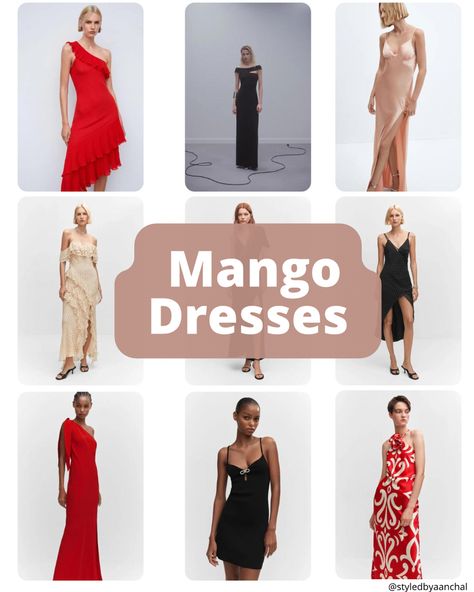 Red dress, mango, black dress, blush pink Pink Wedding Guest Dresses, Offshoulder Dress, Dress Blush Pink, Mango Dresses, Mango Dress, Blush Pink Weddings, Ruffled Dress, Camisole Dress, Trending Dresses