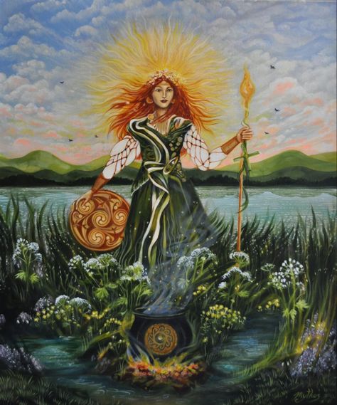 Brighid Goddess, Celtic Deities, Irish Goddess, Goddess Magick, Celtic Druids, Celtic Gods, St Brigid, Celtic Goddess, Celtic Mythology