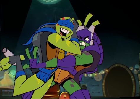 Rottmnt Leo Reaction Image, Rottmnt Leo And Donnie Screenshots, Rotmnt Screenshots, Rottmnt Leo And Donnie, Leo And Donnie Rottmnt, Rottmnt References, Rottmnt Screenshots, Disaster Twins, Ninja Turtles Funny