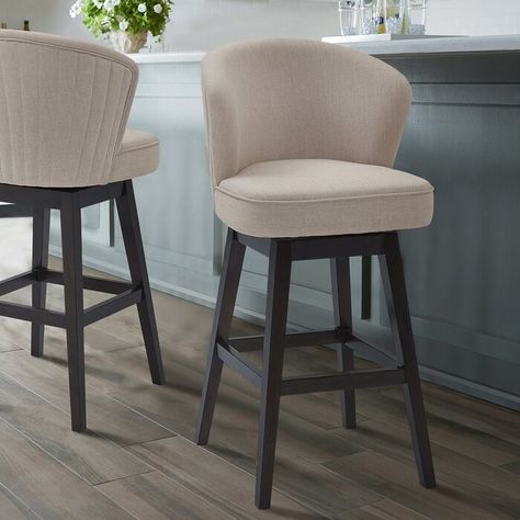 Brayden Studio® Khan Bar & Counter Swivel Stool & Reviews | Wayfair Transitional Bar Stools, Colored Dining Chairs, Island Chairs, Island Stools, Bar Stools Kitchen Island, Bar Stools With Backs, Kitchen Solutions, Bar Height Stools, Swivel Counter Stools