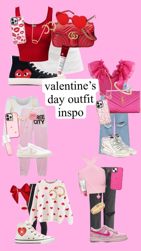 Valentines Day Outfit Inspo Aesthetic, Cute Valentines Day Outfits Aesthetic, School Outfits For Valentines Day, Valentines Day Inspo Outfits, Valentines Outfits School, Cute Valentine Outfits, Valentines Day Outfits School, Valentines Day Outfits Aesthetic School, Valentine’s Day Outfits School