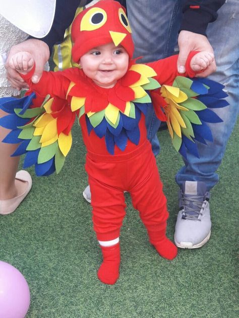 Diy Baby Parrot Costume, Pirate And Parrot Costume, Parrot Costume Diy, Baby Parrot Costume, Diy Costumes Kids Boys, Diy Pirate, Pirate Costume Diy, Parrot Costume, Twin Costumes