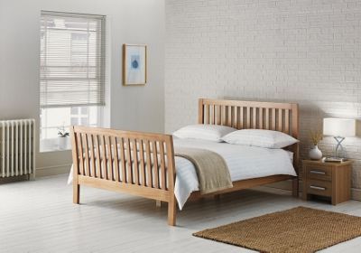 Homebase double bed frame Bed Frame Decor, Spindle Bed Frame, Pine Bedroom, Pine Bedroom Furniture, Oak Bed Frame, Solid Wood Bed Frame, Spindle Bed, Wooden Bed Design, Oak Beds