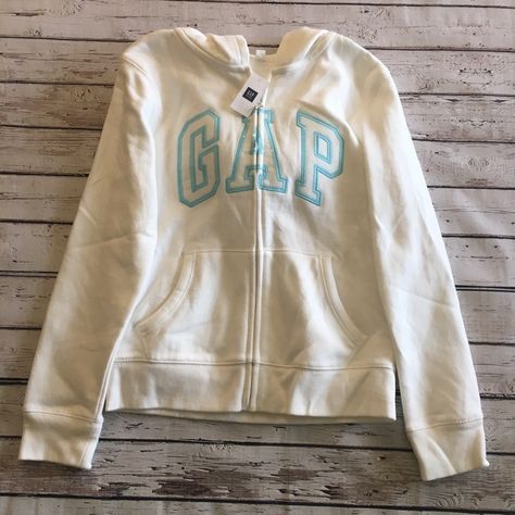 Nwt White And Bright Hoodie By Gap. The Letters Are White Sparkle With Light Blue Sequences. Gap Zip Up Hoodie, Gap Hoodie, Future Clothes, Cute Jackets, Simple Trendy Outfits, Winter Coats Jackets, New Classic, Dream Clothes, Zip Up Hoodie