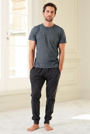 This is men's loungewear at its finest! Stay stylish while you chill out in this grandad jersey set from Next. Lounge Wear Stylish, Lounge Wear Men, Mens Pyjamas, Men's Loungewear, Spiritual Fashion, Men Loungewear, Mens Nightwear, Loungewear Outfits, Mens Sleepwear