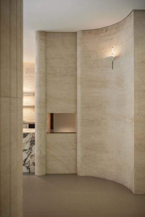 Petit·Yanran Patisserie - Picture gallery 14 Marble Walls, Curved Wall, Corridor Design, Hangzhou China, Curved Walls, St Regis, Partition Wall, Wall Treatments, 인테리어 디자인