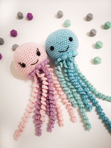 Jellyfish Amigurumi, Crocheted Jellyfish, Crochet Octopus, Pink Yarn, Red Heart Yarn, Amigurumi Free, Amigurumi Free Pattern, Crochet Patterns Amigurumi, Crochet Animals