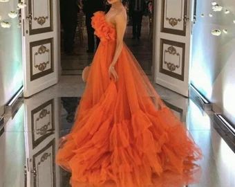 Orange Princess Dress, Orange Ball Gown, Plus Size Prom Dress, Special Occasion Gowns, Dress Name, Plus Size Prom, Plus Size Prom Dresses, Formal Dresses For Women, Prom Wedding