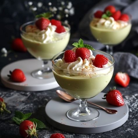 Light Yogurt Mousse with Lime and Strawberries 🍋🍓 📋 Ingredients: - 250 g of natural yogurt - Zest of 2 limes - Juice of one lime - 200 g fresh strawberries, diced - 50 g caster sugar (or adjust to your taste) 🥣 Instructions: 1. In a bowl, mix the natural yogurt with the lime zest and juice. 2. Add the powdered sugar and mix until completely incorporated. 3. Divide the diced strawberries into individual glasses. 4. Carefully pour the yogurt mixture over the strawberries. 5. Place in the refrig... Diced Strawberries, Yogurt Mousse, Dessert Light, Rest Time, Natural Yogurt, Lime Zest, Fresh Strawberries, Caster Sugar, Mint Leaves