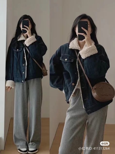 Aesthetic Korean Outfits Winter, Semi Cold Weather Outfits, Outfit Ideas For Winter Casual, K Fashion Women, Outfit Ideas Korean Winter, Korean Winter Outfits Women, Korean Winter Clothes, Winter Outfits Aesthetic Korean, Korean Outfits Winter