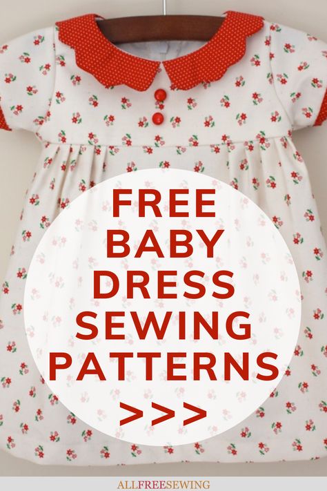 Dress your child or grandchild in a garment made with love with these 11 Free Baby Dress Sewing Patterns. The care and devotion will shine through in every intricate detail and carefully placed stitch. Your little one will look darling in these teeny outfits because you will find nothing by beautiful designs, stunning colors, and delicate details in these easy baby sewing patterns. Easy Baby Dress Pattern Free, Baby Patterns Free Sewing, Newborn Dress Pattern Free, Childrens Dress Patterns Free, Baby Girl Dress Patterns Free, Child Dress Pattern Free, Simple Baby Dress Pattern, Baby Dress Sewing Pattern Free, Newborn Baby Dress Patterns