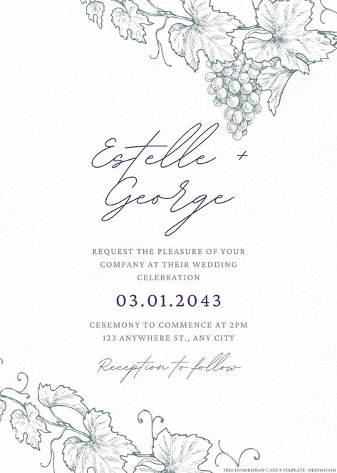 Romantic Vineyard Wedding Invitation Templates Check more at https://www.fridf.com/romantic-vineyard-wedding-invitation-templates/ Winery Save The Date, Engagement Party Vineyard, Vineyard Invitations, Winery Wedding Invitations, Romantic Vineyard Wedding, Vineyard Wedding Invitations, Italian Vineyard, Harvest Celebration, Grape Harvesting