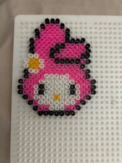 My Melody Perler Beads Pattern, Perler Bead Patterns My Melody, My Melody Perler, Iron Beads Pattern Hello Kitty, Hama Beads Hello Kitty, My Melody Perler Beads, My Melody Bead Pattern, Hello Kitty Bow Perler Beads, My Melody Pearl Beads