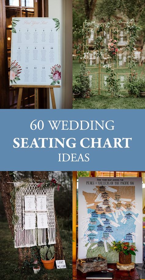 60 Wedding Seating Chart Ideas | Junebug Weddings Unique Seating Chart Wedding, Seating Chart Ideas, Seating Chart Wedding Diy, Reception Seating Chart, Party Seating, Diy Seating, Table Seating Chart, Wedding Table Seating, Wedding Reception Seating