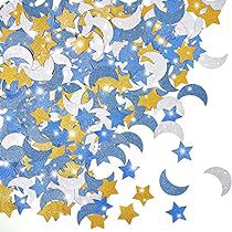 Ramadan Table Decor, Moon Stars Baby Shower, Stars Baby Shower, Sprinkle Baby Shower, Paper Confetti, Star And Moon, Table Confetti, Star Party, Star Baby Showers