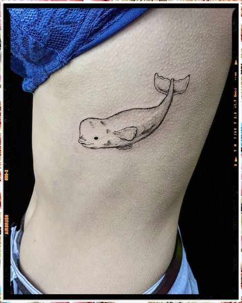 Looking for a unique and awe-inspiring way to show your love for the ocean? Then consider getting a tattoo of an ocean animal! These tattoos are some of the most unique and beautiful you'll ever see, and they make a great way to show your dedication to nature and the ocean. Beluga Whale Tattoo Drawings, Cute Whale Tattoo, Whale Fin Tattoo, Beluga Tattoo, Beluga Whale Tattoo, Ocean Animal Tattoos, Vacation Tattoos, Herb Tattoo, Animal Tattoos For Women