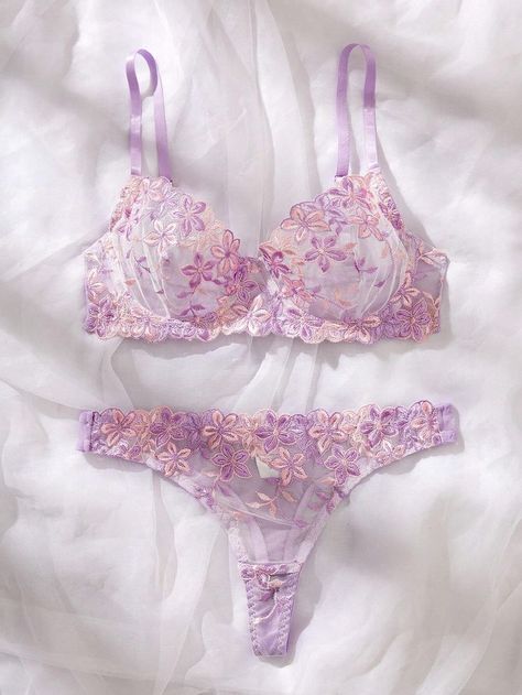 Purple Langere, Bra Panty Set, Bra And Under Set, Lavender Lingerie, Barbie Fashion Sketches, Purple Lingerie, Bra And Panty Set, Purple Bras, Women Bra