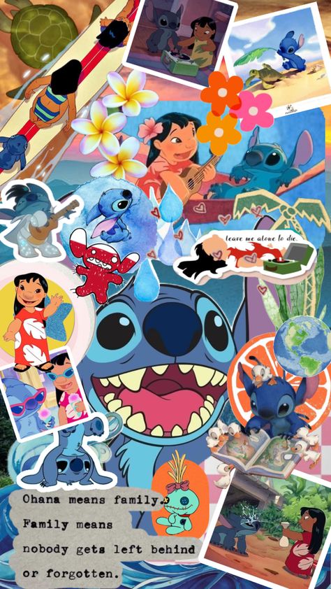 Lilo And Stitch Tattoo, Art Books For Kids, Collage Iphone Case, Lilo And Stitch Ohana, Disney Character Art, Disney Characters Wallpaper, Disney Princess Movies, Lilo Y Stitch, Disney Background