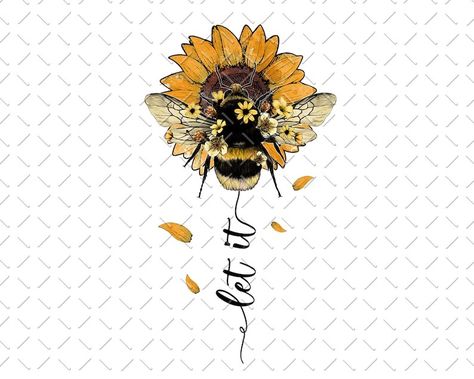 Bee On A Sunflower Tattoo, Let It Bee Tattoo Ideas, Bee Mandala Tattoo, Let It Bee Tattoo, Sunflower And Bee Tattoo, Bee Tattoos For Women, Bee Tattoos, Honey Bee Tattoo, Mum Tattoo