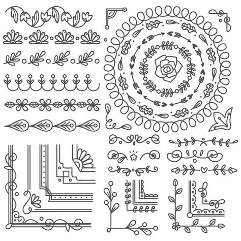 Border Frames Design, Draw Frames Border, Drawing Border Design, Border Pattern Design, Hand Drawn Border, Border Patterns, Doodle Borders, Doodle Art Flowers, Print Design Art