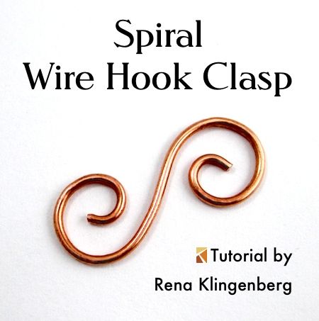 Spiral Wire Hook Clasp (Tutorial) – Jewelry Making Journal Rena Klingenberg, Jewel School, Peg Boards, Wire Projects, Wire Clasp, Wire Tutorials, Wire Wrapping Tutorial, Wire Jewelry Making, Wire Jewelry Tutorial