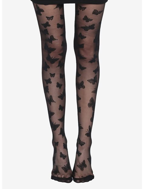 Flocked Butterfly Tights Butterfly Tights, Fish Net Tights Outfit, Cute Tights, Black White Outfit, Crystal Amethyst, Tights Socks, Dream Wedding Ideas Dresses, Boho Chic Outfits, Stocking Tights