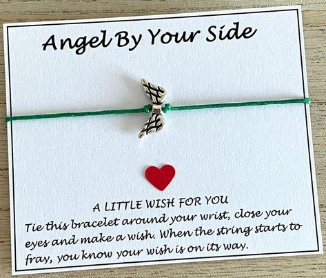 Excited to share this item from my #etsy shop: Angel Wing Wish Bracelet, Angel By Your Side Bracelet, Guardian Angel Bracelet Gift, Memorial-Remembrance Gift, Choice of Colours, UK Shop Free Angel, Angel Bracelet, By Your Side, Remembrance Gifts, Wish Bracelets, Wishes For You, Guardian Angel, Make A Wish, Personal Message