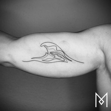 Mo Ganji on Instagram: “„You are not a drop in the ocean. You are the entire ocean in a drop.“ - Rumi #tattooillustration #wavetattoo #tattooberlin #linetattoo…” Ebb And Flow Tattoo, Flow Tattoo, Mo Ganji, A Drop In The Ocean, Ocean Tattoos, Ebb And Flow, Tattoo Illustration, Waves Tattoo, Line Tattoos