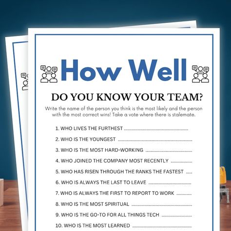 Team Building Games, How Well Do You Know Your Team, Team Building Activity, Coworker, Happy Hour, Teammates, Workmate, Team Building - Etsy Football Team Bonding Activities, How Well Do You Know Me Game, Team Building Games For Teachers, Team Bonding Games Work, Team Building Questions For Coworkers, Team Bonding Activities Sports, Team Bonding Activities Cheerleading, Team Building Activities For Teachers, Team Building Games For Coworkers