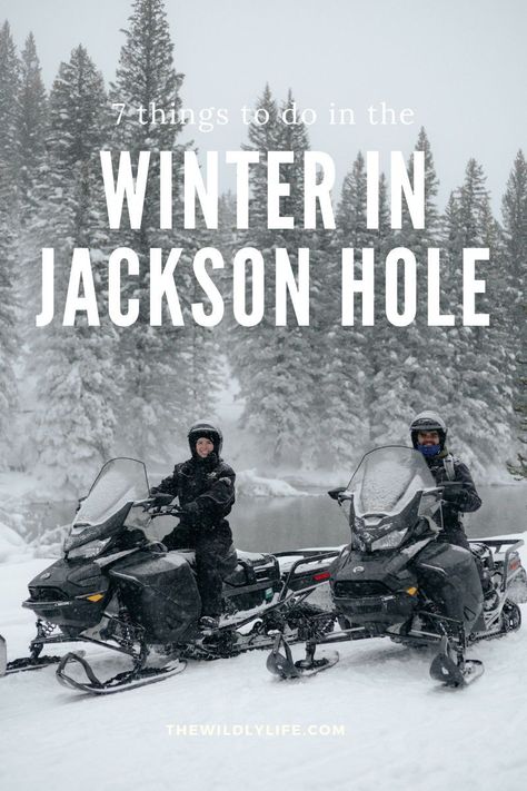 Winter in Jackson Hole is one of the most magical experiences! From snow-covered mountains perfect for skiing or snowboarding to an adorable town perfect for holiday shopping. There is so much to do in the winter in Jackson Hole! Read our blog for all the details on the 7 best things to do in the winter in Jackson! Winter In Jackson Hole Wyoming, Jackson Hole Wyoming Skiing, Jackson Hole Wyoming Winter, Wyoming Trip, Wyoming Winter, Jackson Hole Winter, Wyoming Skiing, Jackson Hole Skiing, Grand Targhee