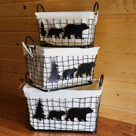 Maverick Nursery, Nursery Apartment, Camping Bedroom, Black Bear Decor, Bear Cabin, Black Forest Decor, Cabin Bathrooms, Lake Decor, Baby Boy Room Nursery