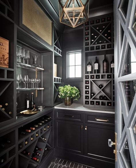 Basement Bar Wine Storage, Small Wine Cellar Ideas, Mini Wine Cellar, Wine Pantry, Wine Cellar Inspiration, Dark Kitchen Ideas, 70’s House, Wine Room Design, White House Interior