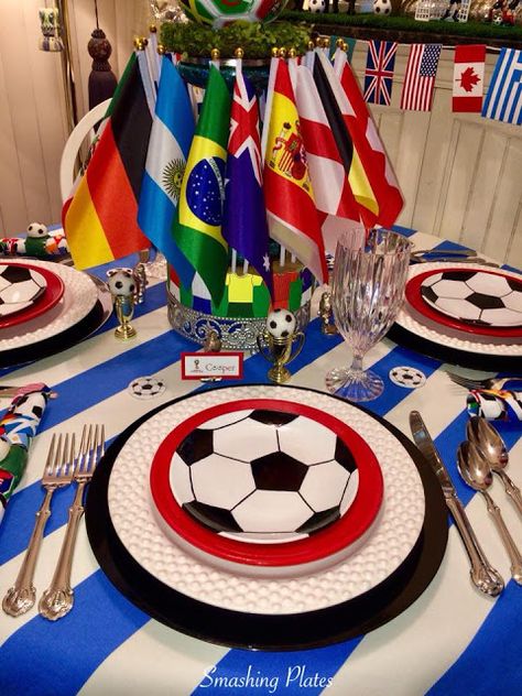 World Cup Decoration Ideas, World Cup Soccer Party, 21st Party Themes, World Cup Party, Smashing Plates, Cup Wallpaper, 2026 World Cup, Soccer Party Decorations, England Party