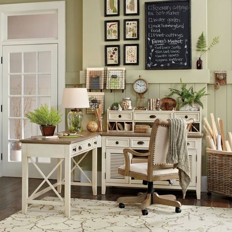 Now that more and more homeowners are starting to work from home - there is a sudden rise in the requirement for decorating home offices. Whether it’s... | Wheeled Rattan Basket Farmhouse Office Decor, Country Office, Cottage Style Kitchen, Farmhouse Office, Craft Room Office, Traditional Furniture, Home Office Space, Farmhouse Homes, Office Inspiration