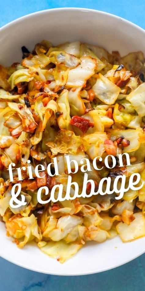 Cabbage And Ham, Cabbage Recipes Southern, Ham And Cabbage, Fried Cabbage Recipes, Sweet And Sour Cabbage, Sour Cabbage, Bacon Fried Cabbage, Cabbage Roll, Bacon Fries