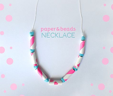 DIY Paper & Beads Necklace via Kollabora Straw Projects, Paper Straws Crafts, Little Dorrit, Library Crafts, Straw Crafts, Paper Beads Necklace, Party Girlande, Handmade Charlotte, School Clubs