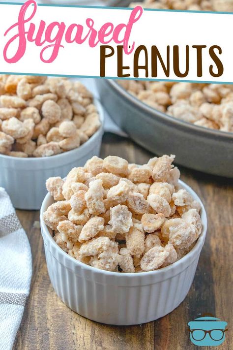 This Easy Sugared Peanuts recipe is a deliciously simple snack that is always a hit and it only requires three ingredients! A party favorite! Peanuts Recipes Snacks, Candy Peanuts Recipe, Sugared Peanuts Recipe, Cooking For Peanuts Recipes, Sugar Peanuts Recipe, Candied Peanuts Recipe Easy, Unsalted Peanuts Recipes, Sugar Coated Peanuts Recipes, Chocolate Covered Peanuts Easy