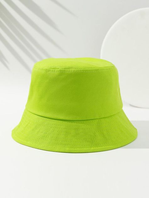 Green Bucket Hat, Summer Sun Hat, Collared Greens, Sun Protection Hat, Summer Attire, Neon Green, Upf 50, Sun Protection, Lime Green