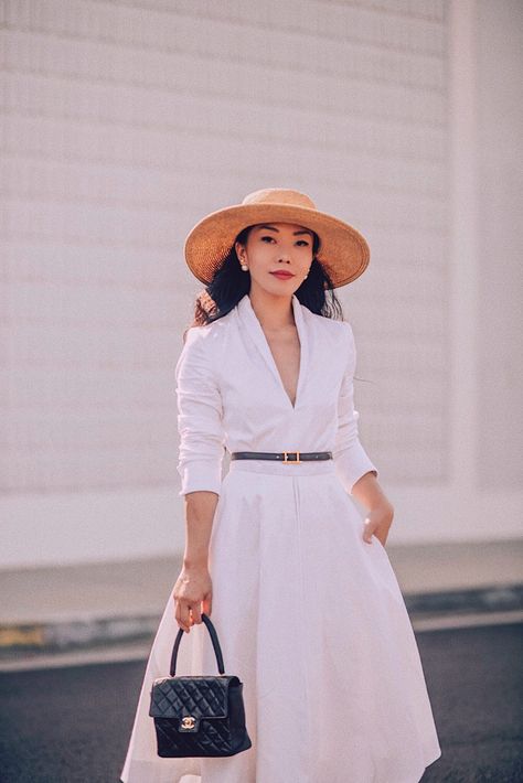 White Pumps Outfit, Classic Summer Dresses, Vintage Summer Outfits, Pumps Outfit, White Dress Outfit, Classic White Dress, Ladylike Style, Neue Outfits, Zooey Deschanel