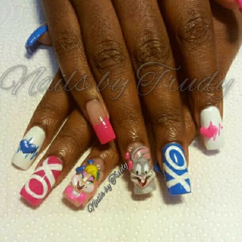 3d bugs and lola bunny "its a love thing" Rabbit Nails, Bugs And Lola, Lola Bunny, Nails Designs, Pretty Art, A Love, Bugs, You Nailed It, My Pictures