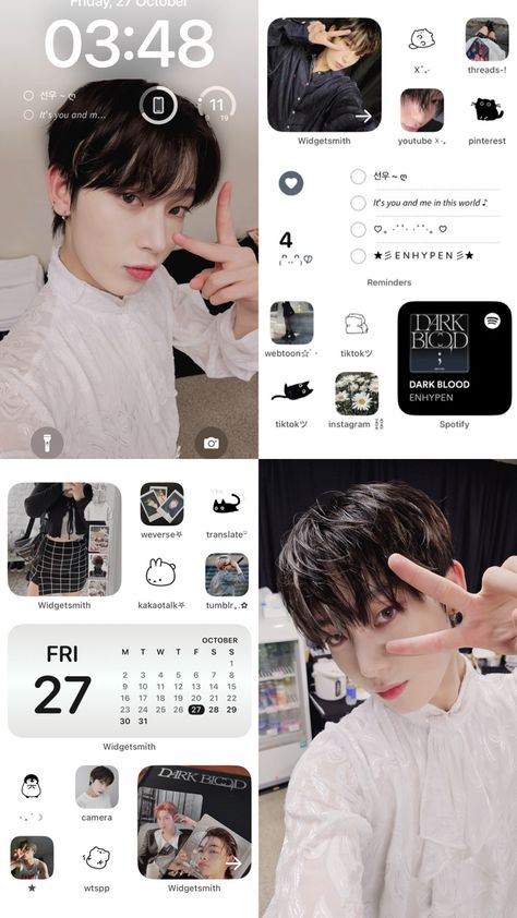 Kpop Home Screen Ideas, Lock And Home Screen Ideas, Kpop Home Screen, Home Screen Ideas, Iphone Layout, Ios Icon, Home Screen, Phone Themes, Ios