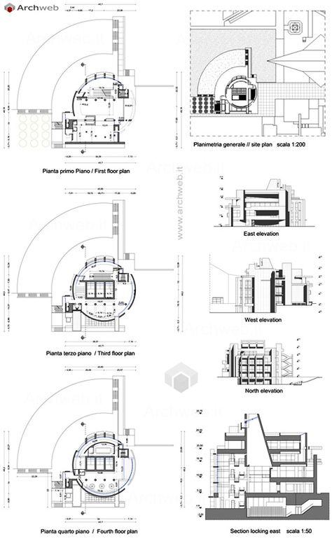 International Center For Possibility Thinking, Garden Grove CA | Richard Meier & Partners Architects | Archweb Richard Miere Architecture, Richard Meier Plan, Autocad Plan, Drawing Layout, Richard Meier Architecture, Bodybuilding Logo, Barcelona Museum, Peter Eisenman, Museum Plan