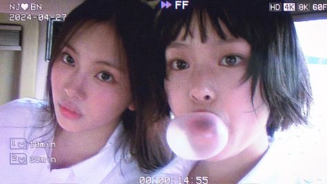 newjeans hanni & hyein bubble gum mv Nwjns Bubble Gum, New Jeans Bubble Gum Aesthetic, Hyein Bubble Gum, Bubble Newjeans, Newjeans Bubble Gum Mv, Cool With You Newjeans, New Jeans Bubble Gum, Bubble Gum Newjeans, Newjeans Bubble Gum